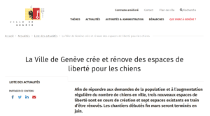 Nouveaux parcs à chiens en ville de Genève